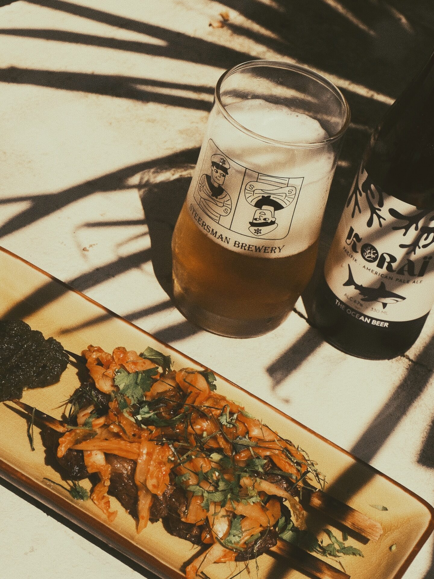 Steersman brewery beer & grilled beef